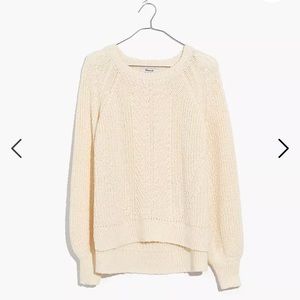 Madewell balloon sleeve crewneck cotton sweater